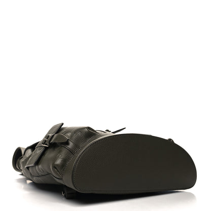 Gucci Piuma Calfskin Jumbo GG Embossed Double Buckle Backpack Vintage Olive 4 of 10