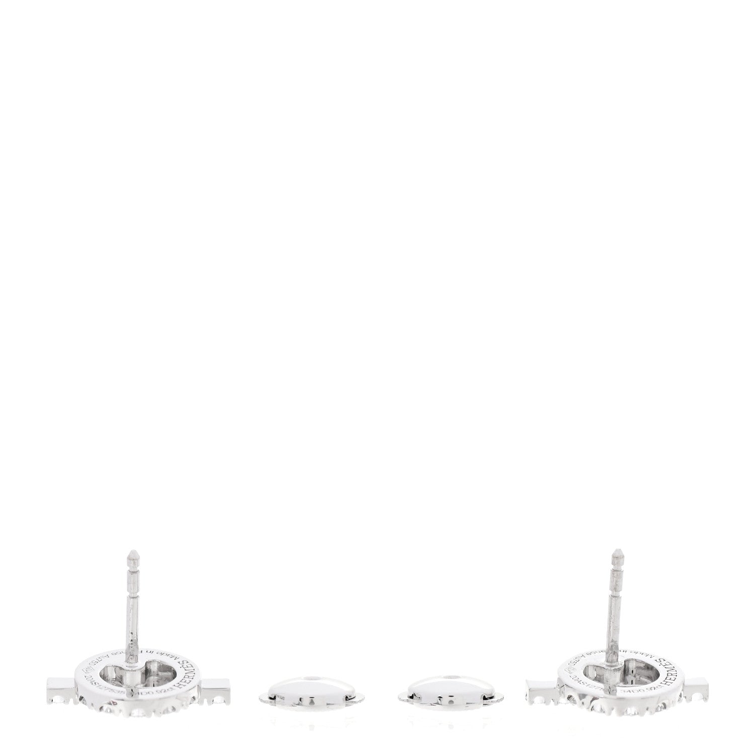 Hermes 18K White Gold Diamond Finesse Earrings 3 of 6
