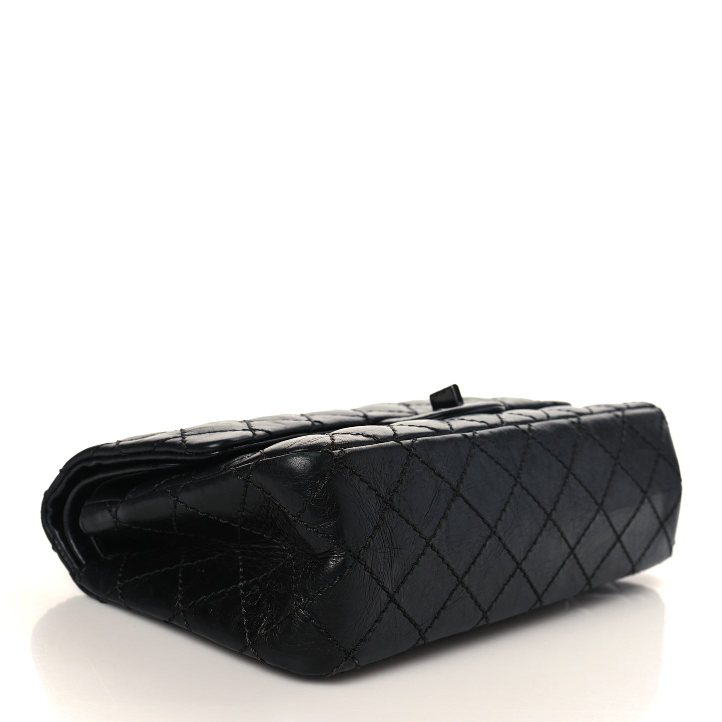 Aged Calfskin Quilted 2.55 Reissue 225 Flap So Black