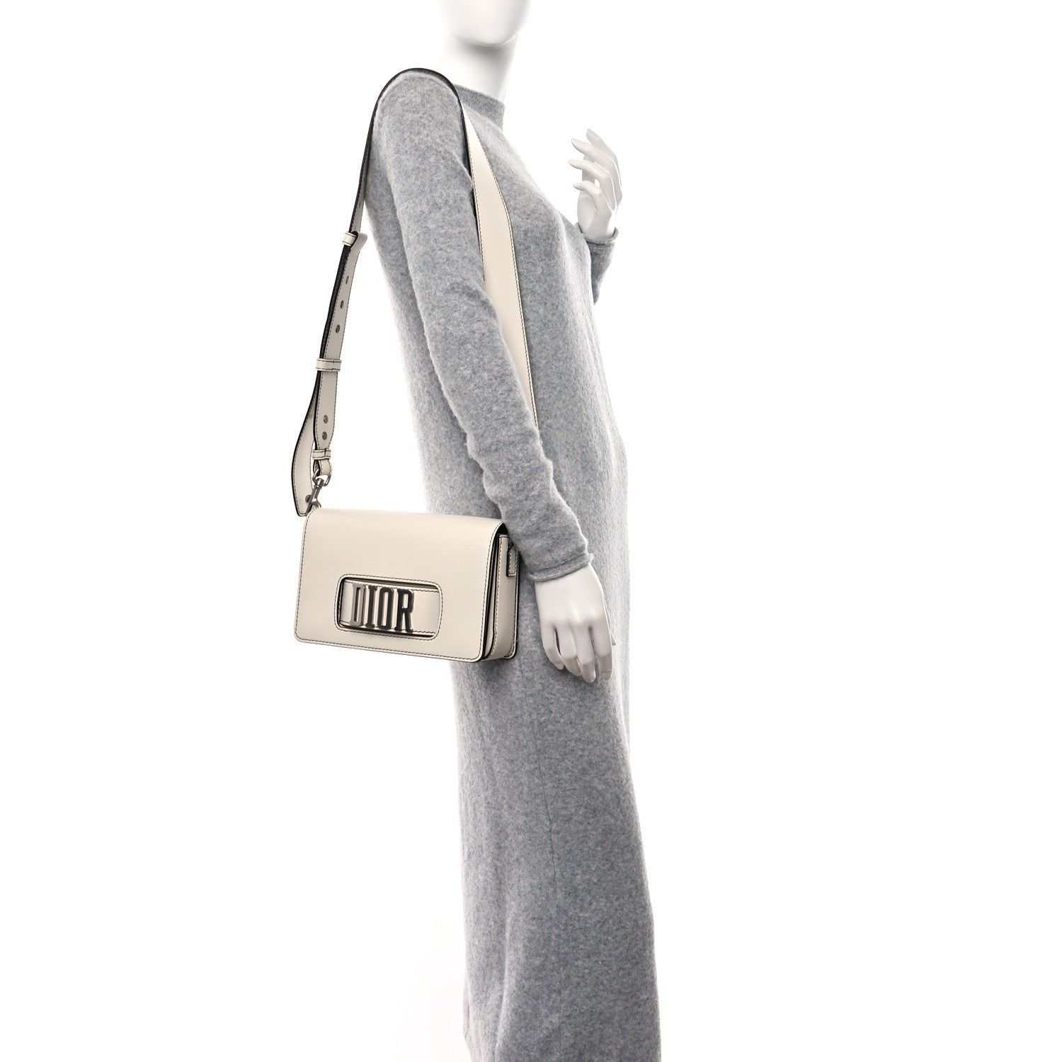 Christian Dior Smooth Calfskin Dio(r)evolution Flap Bag Off White 2 of 12