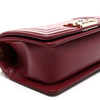 Chanel Caviar Quilted Small Boy Flap Burgundy 9 of 10