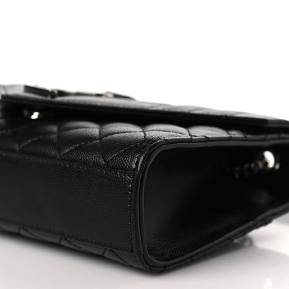 Saint Laurent Grain De Poudre Textured Mixed Matelasse Triquilt Small Monogram Satchel Black 8 of 8