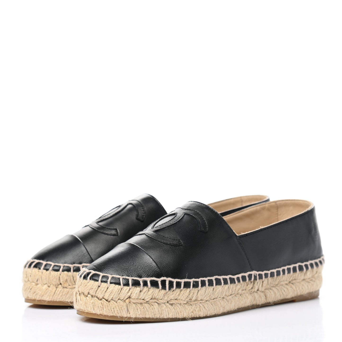 Lambskin CC Espadrilles 35 Black