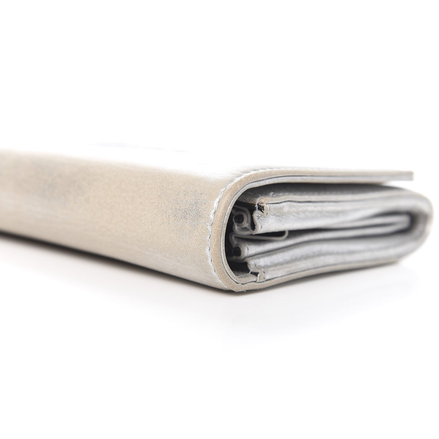 Chanel Lambskin Large CC Flap Wallet Silver 13 of 15