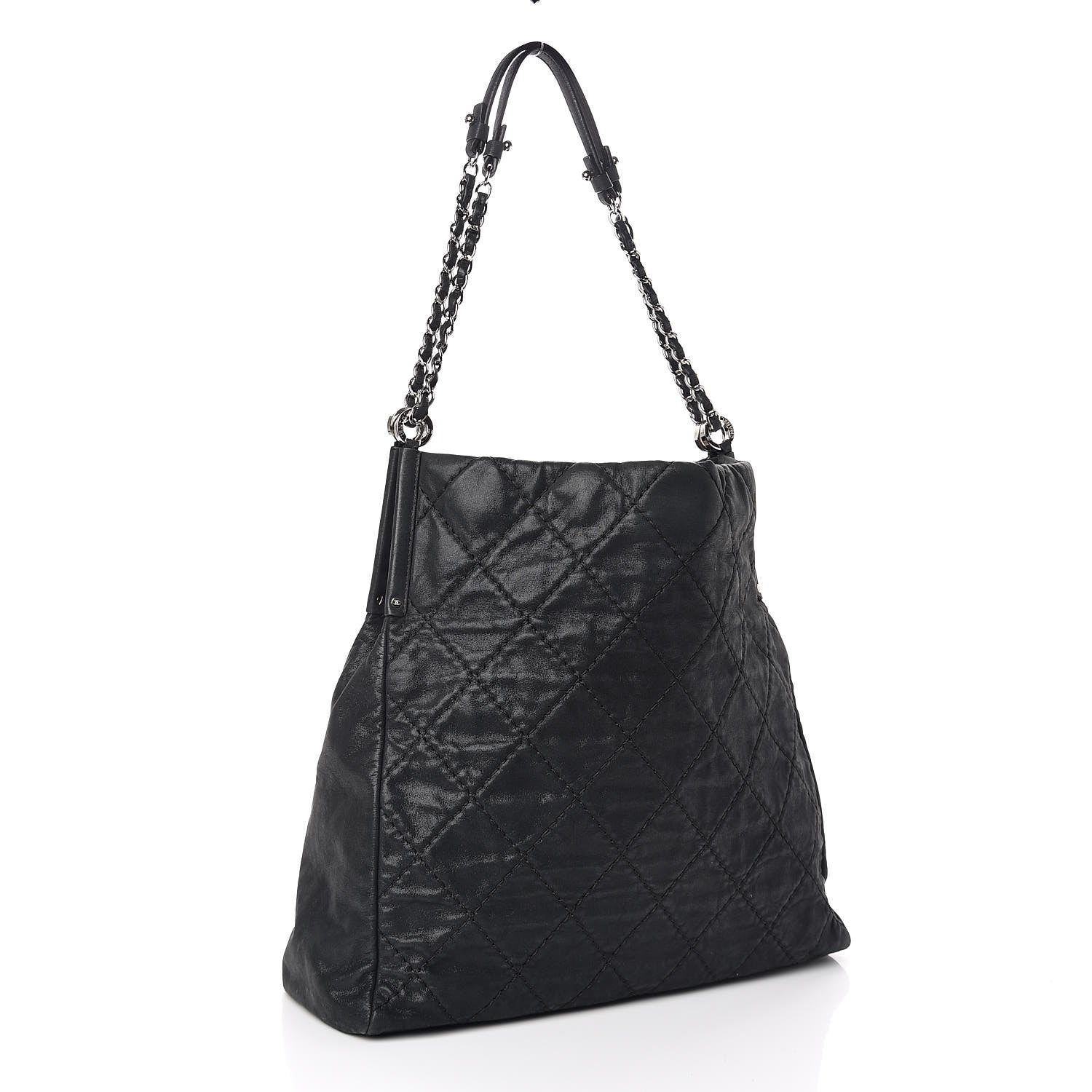 Chanel Iridescent Calfskin Large Sea Hit North South Tote Black 3 of 11