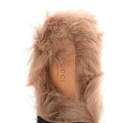 Gucci Velvet Fur Womens Princetown Slippers 41 Black 7 of 8