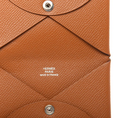 Hermes Epsom Calvi Card Case Gold 6 of 9