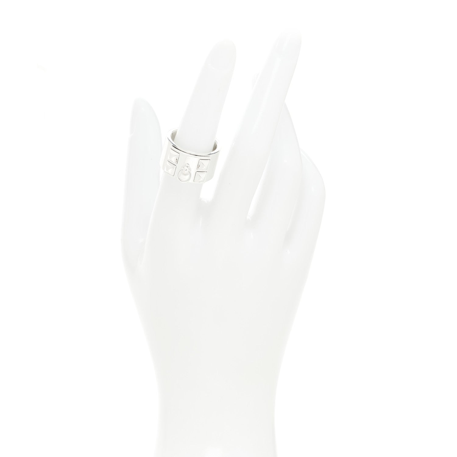 Hermes Sterling Silver Collier De Chien CDC Ring 54 7 2 of 5