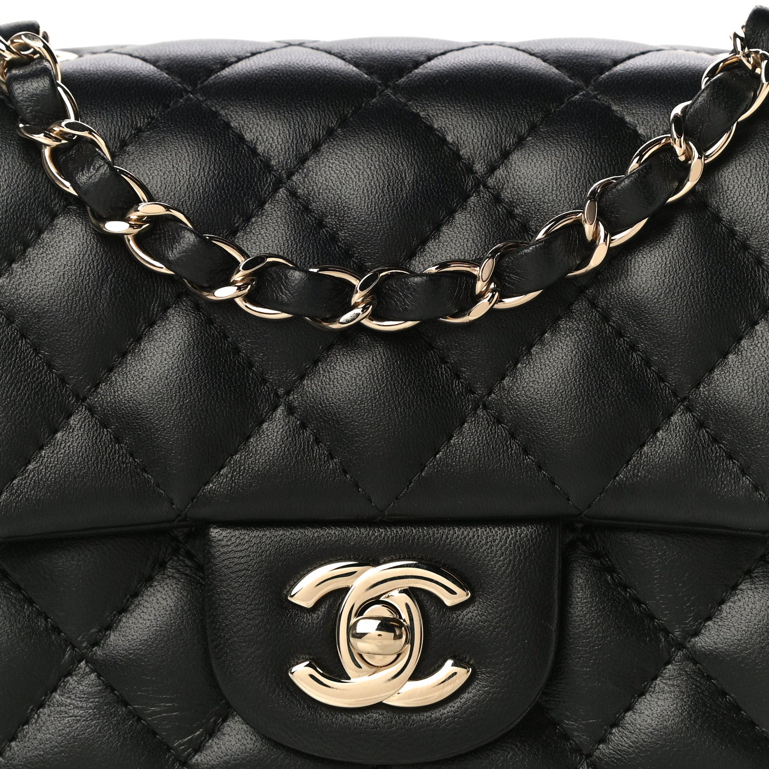 Chanel Lambskin Quilted Mini Square Flap Black 8 of 17