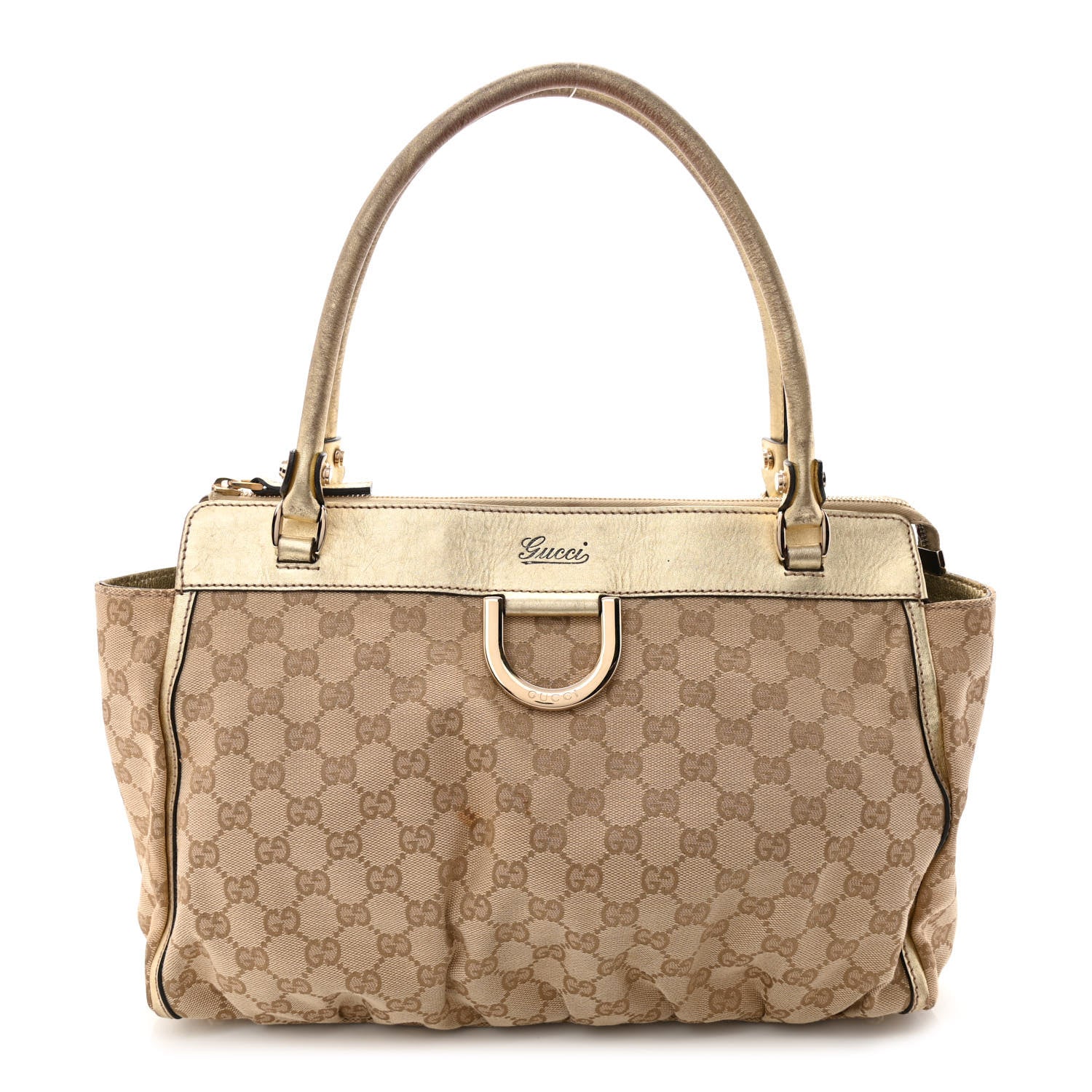 Gucci Metallic Monogram D Gold Tote Gold 1 of 15