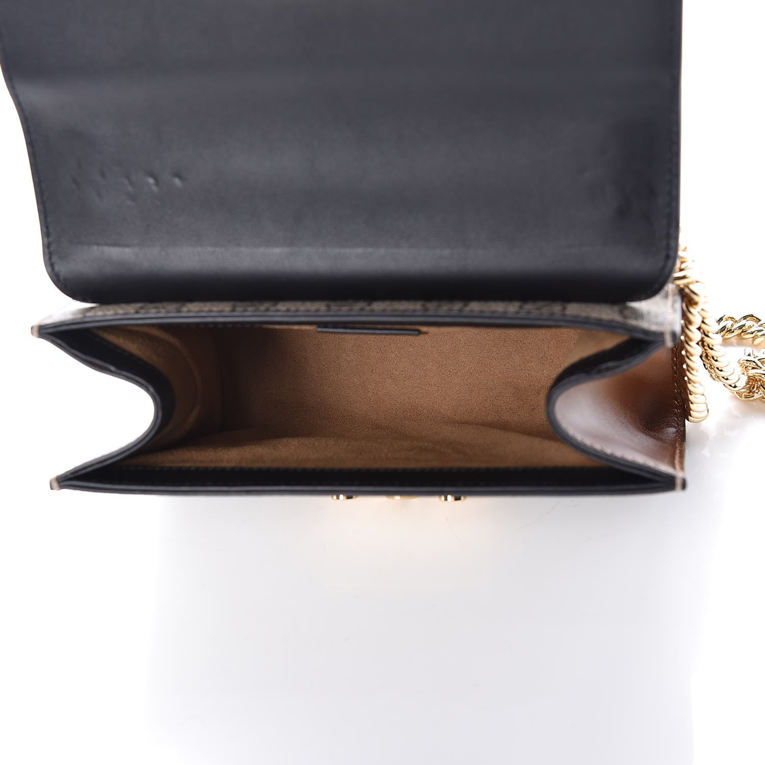 Gucci GG Supreme Monogram Calfskin Small Padlock Shoulder Bag Beige Black Cuir 3 of 9