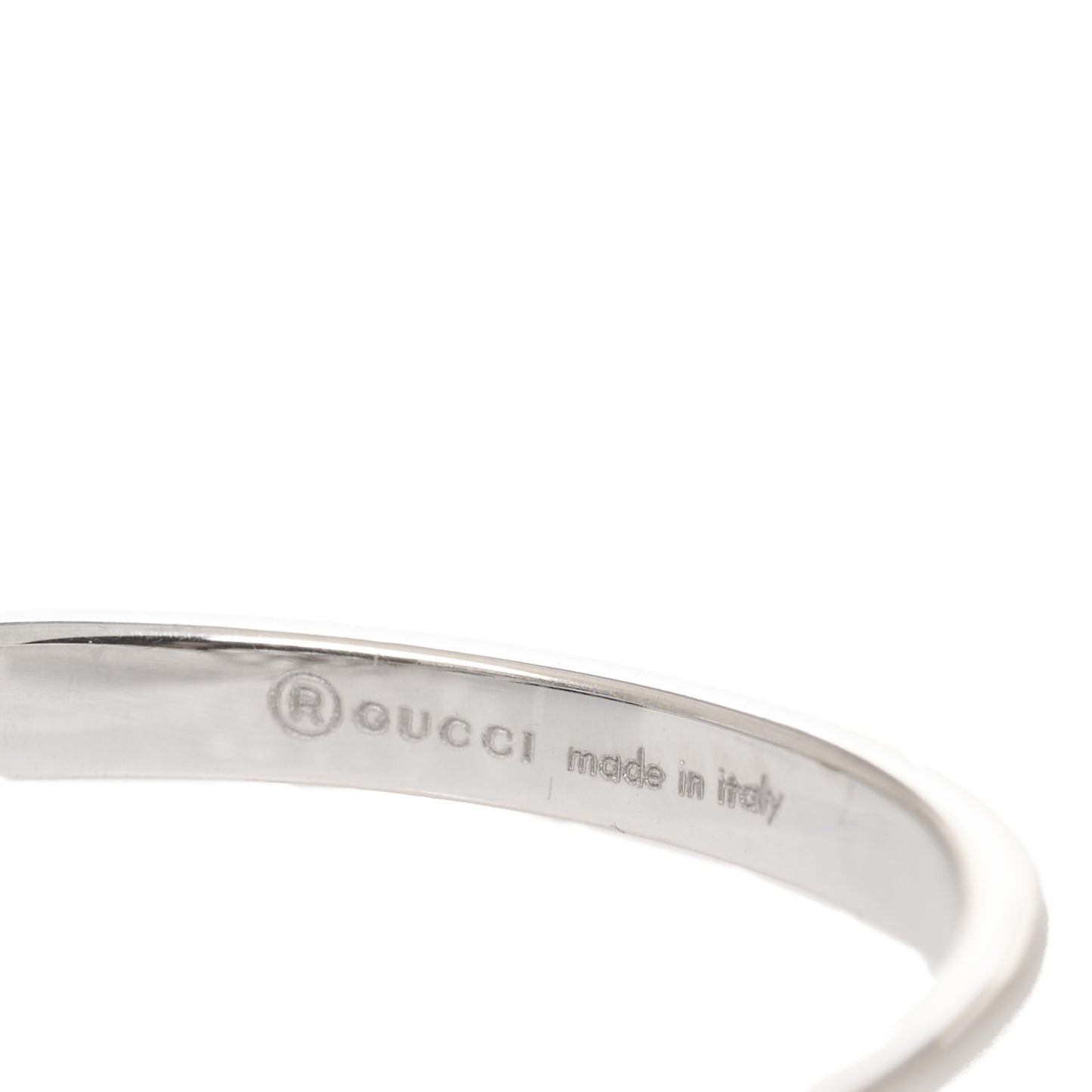18K White Gold Pink Topaz Running G Ring 51 5.75