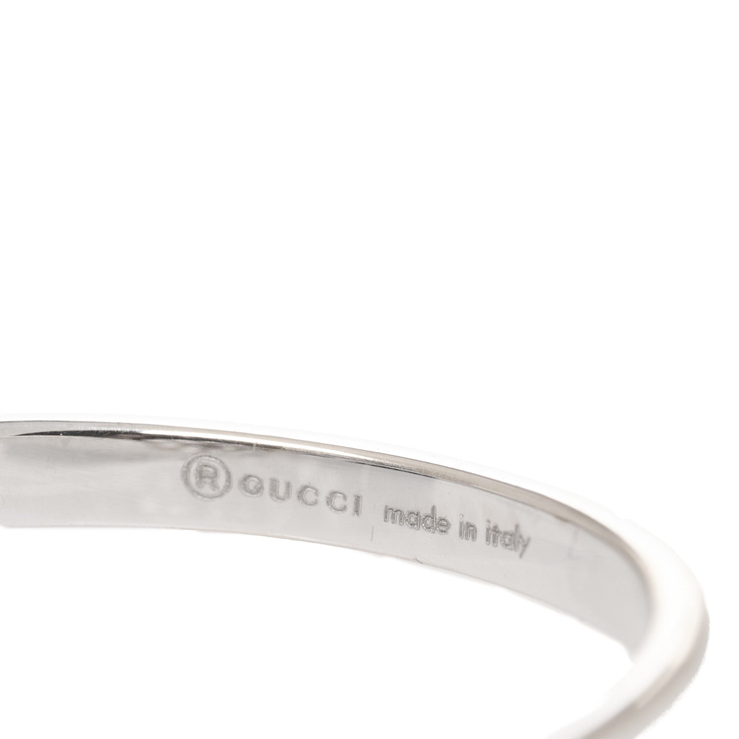Gucci 18K White Gold Pink Topaz Running G Ring 51 5.75 4 of 6
