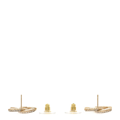 Chanel Crystal CC Earrings Gold 3 of 5