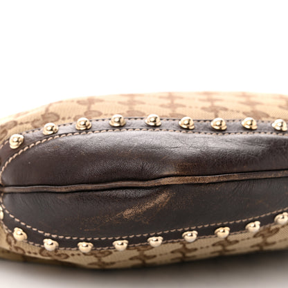 Gucci Monogram Web Studded Pelham Shoulder Bag Dark Brown 9 of 12