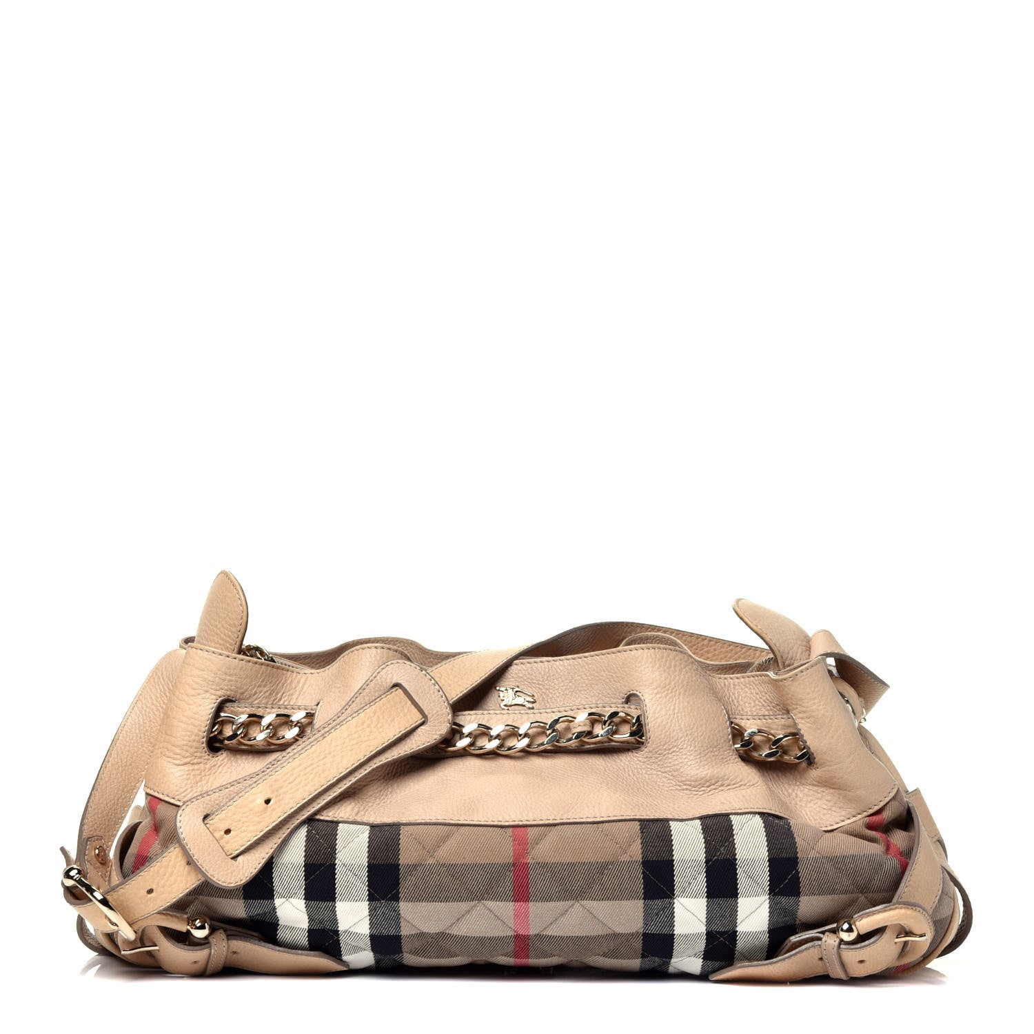 Burberry Calfskin Quilted House Check Shoulder Bag Beige 1 of 10