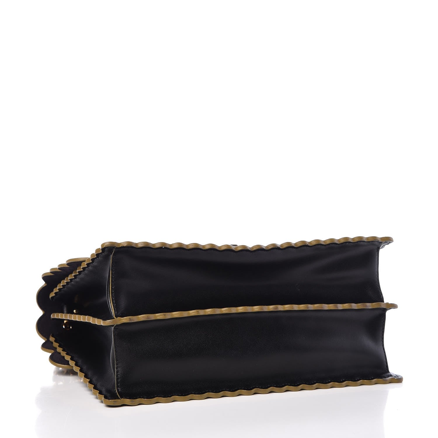 Fendi Vitello Liberty Scalloped Studded Kan I Shoulder Bag Black 5 of 8