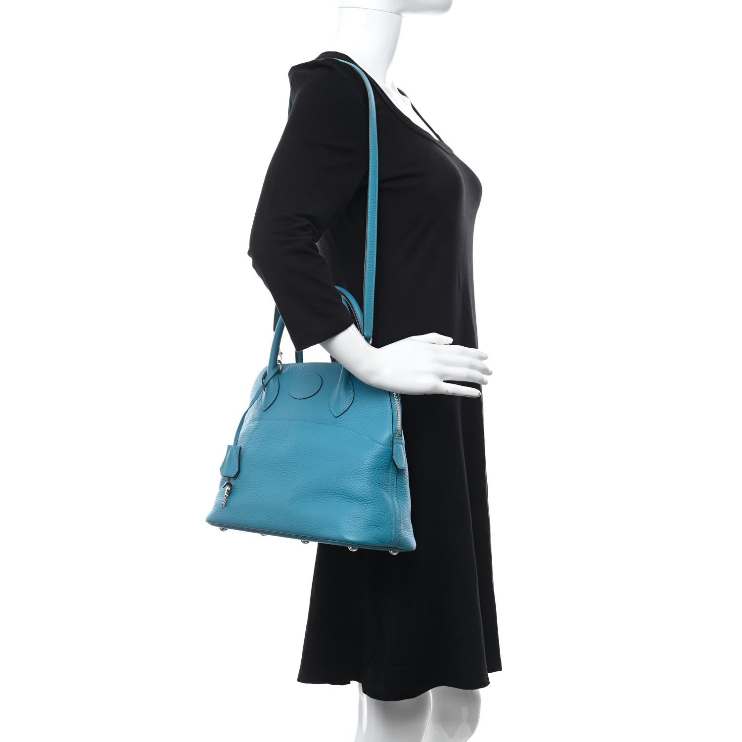 Hermes Taurillon Clemence Bolide 31 Turquoise 2 of 8