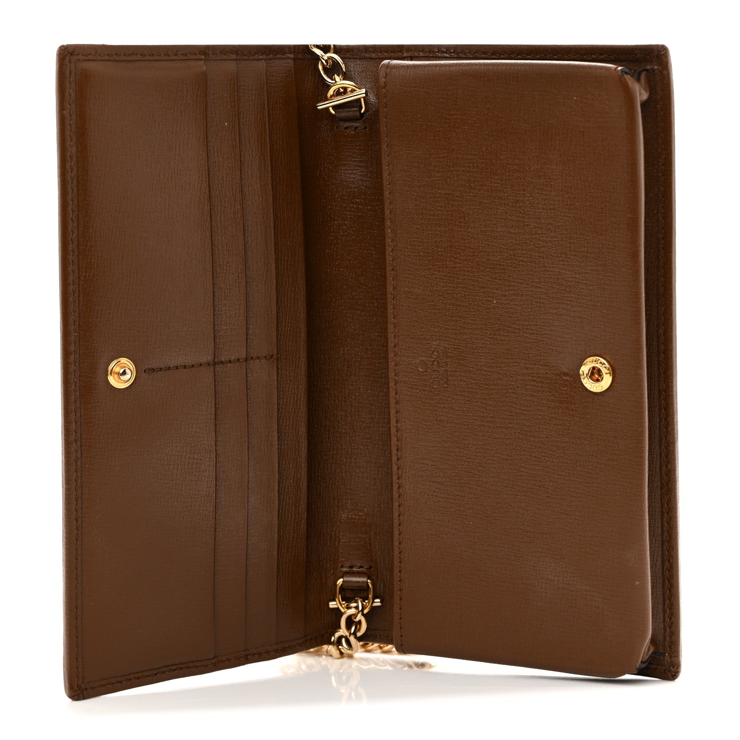 Gucci GG Supreme Monogram Azalea Calfskin Horsebit 1955 Wallet On Chain Beige Ebony Brown Sugar 6 of 11