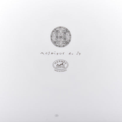 Hermes Porcelain Mosaique Au 24 Sushi Plate Platine 4 of 7