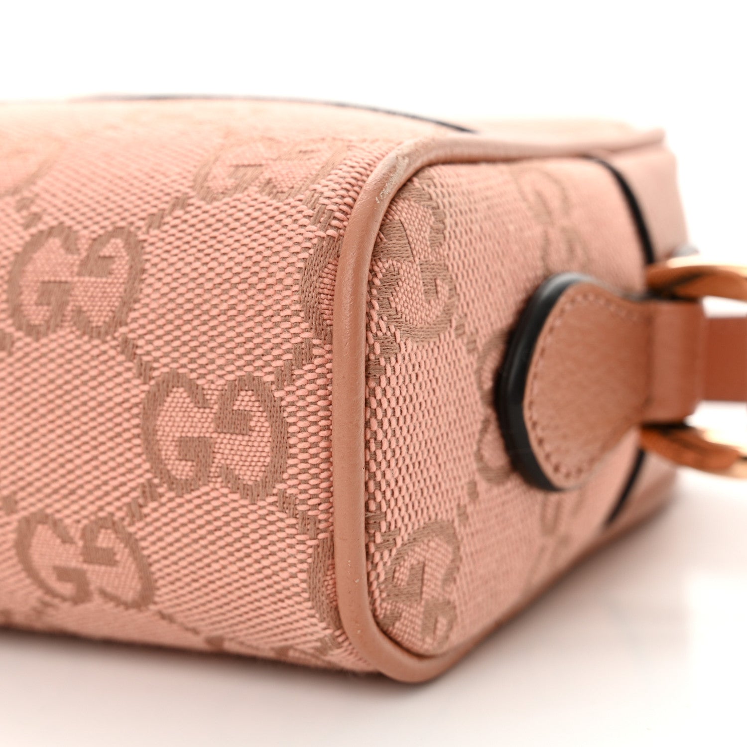 Gucci Monogram Textured Dollar Calfskin Mini Ophidia Shoulder Bag Cloche Rose Pink 10 of 11