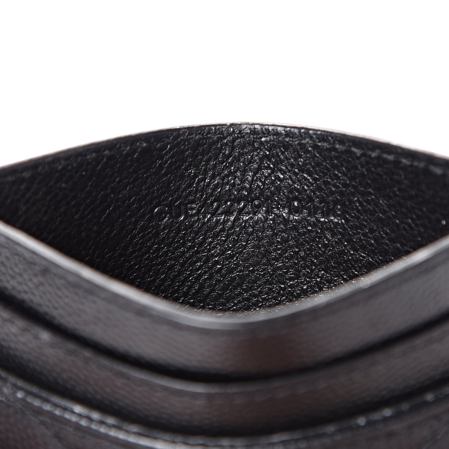 Grain De Poudre Matelasse Chevron Monogram Credit Card Case Black