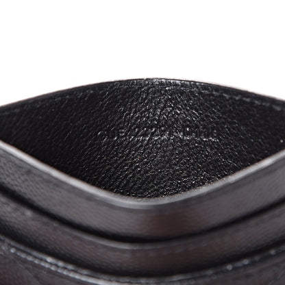 Saint Laurent Grain De Poudre Matelasse Chevron Monogram Credit Card Case Black 6 of 9
