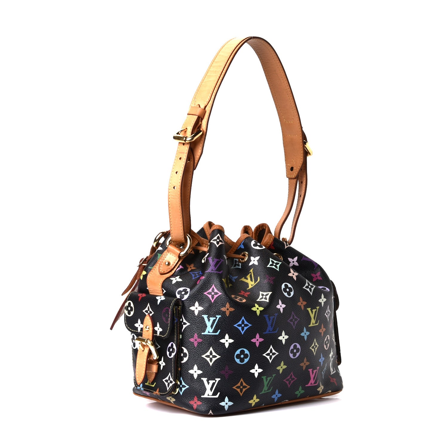 Louis Vuitton Monogram Multicolor Petit Noe Black 4 of 9