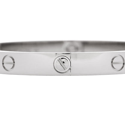 Cartier 18K White Gold LOVE Bracelet 18 5 of 9