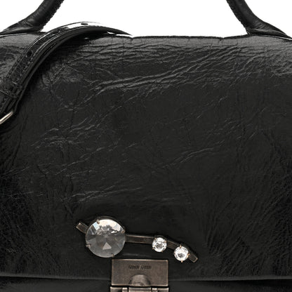 Miu Miu Vitello Shine Crystal Shoulder Bag Black 8 of 16