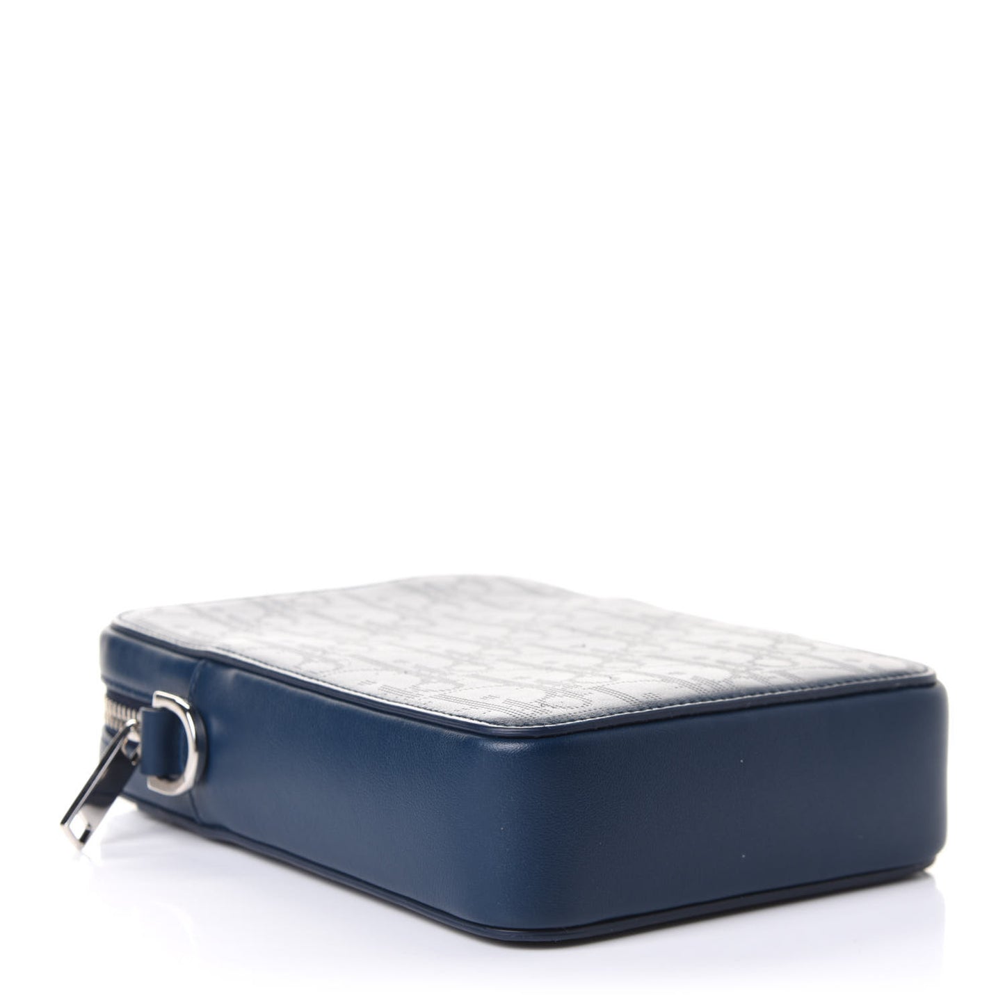 Calfskin Oblique Galaxy Perforated World Tour Messenger Pouch Blue White