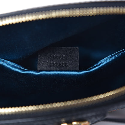 Gucci Suede Patent Dragon Embroidered Small Ophidia Dome Shoulder Bag Blue Multicolor Black 7 of 11