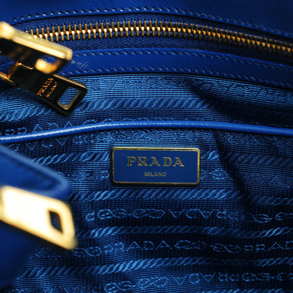 Prada Saffiano Vernice Medium Galleria Double Zip Tote Azzurro 6 of 8