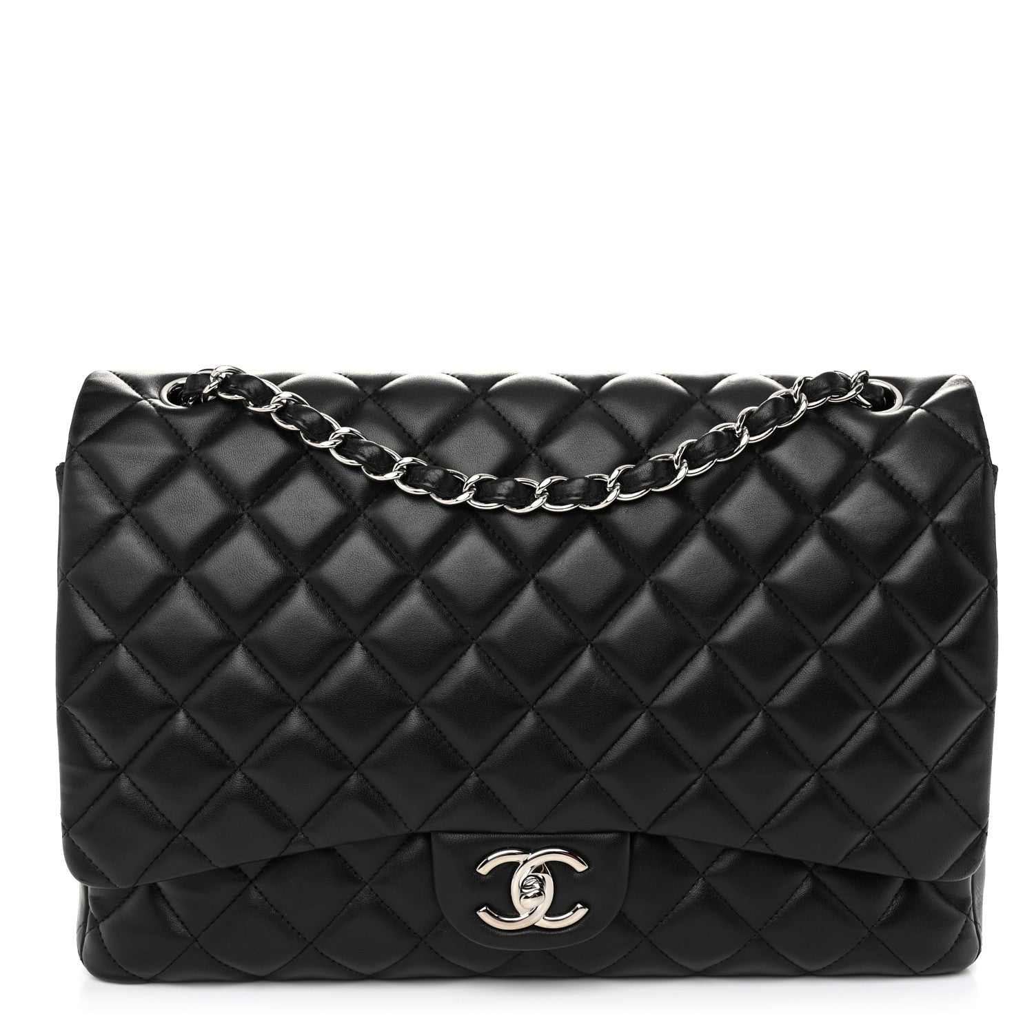 Chanel Lambskin Quilted Maxi Double Flap Black 1 of 11