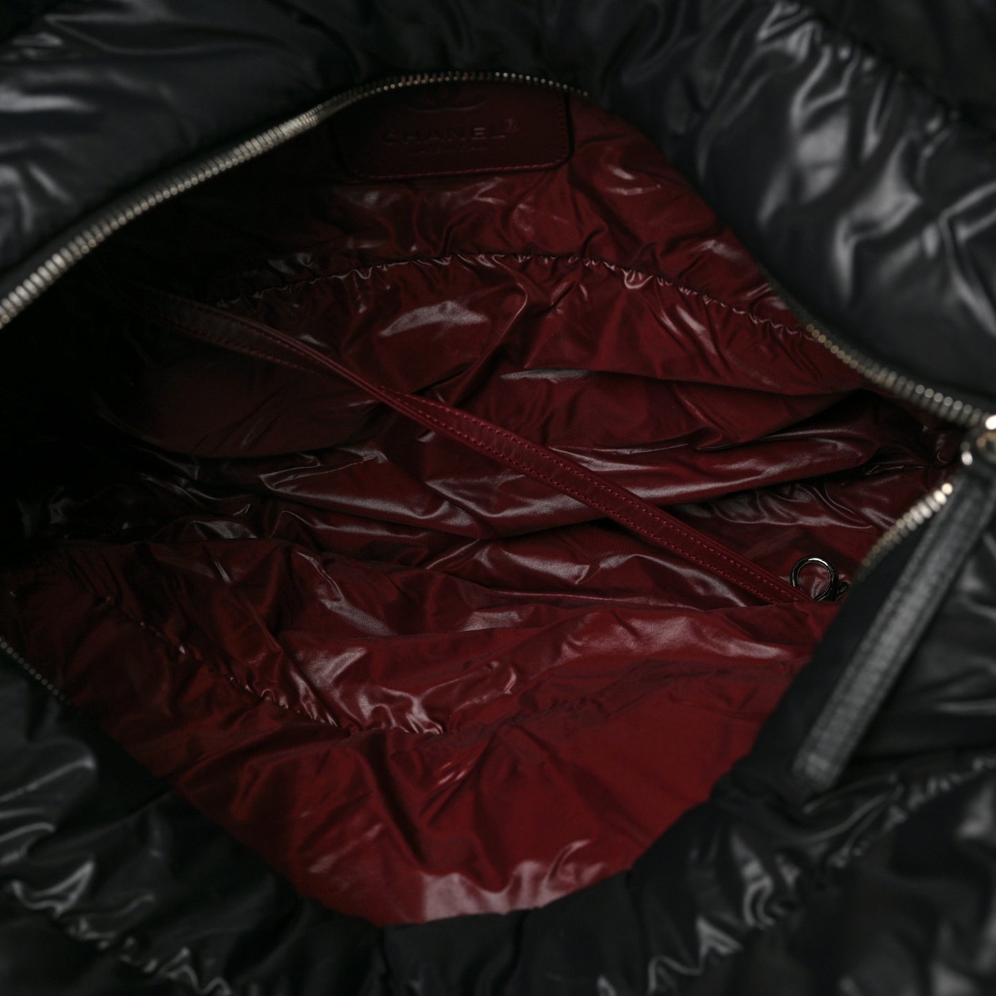 Nylon Quilted Large Coco Cocoon Tote Black
