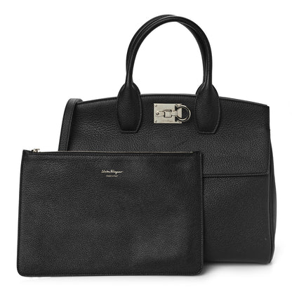 Salvatore Ferragamo Calfskin The Studio Bag Black 1 of 9