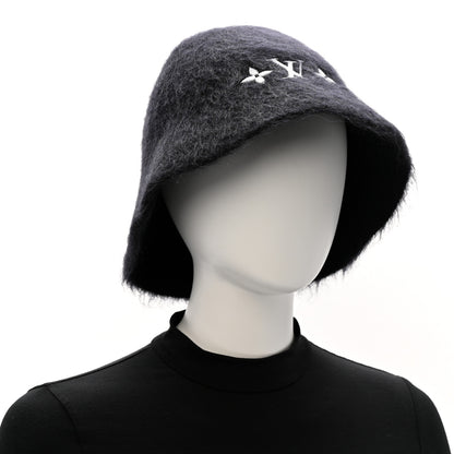 Louis Vuitton Mohair Wool LV Fluffy Hat Black 2 of 5