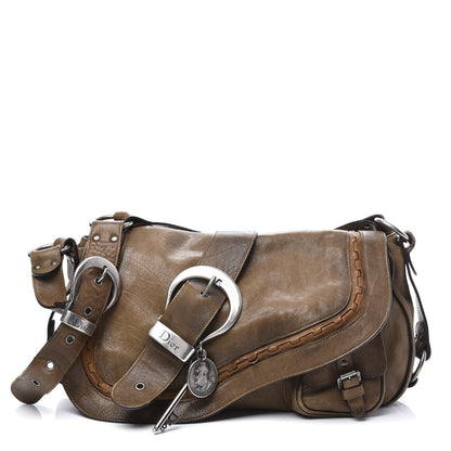 Christian Dior Calfskin Gaucho Double Saddle Bag Brown 1 of 12