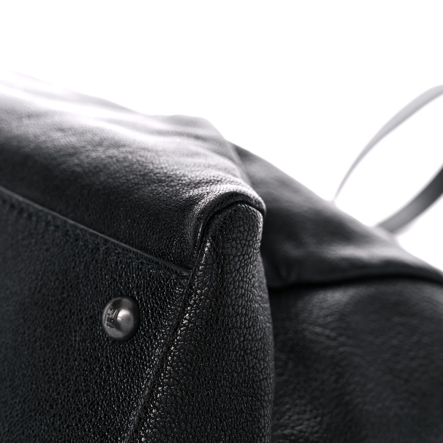 Fendi Goatskin Zucca Large Peekaboo Iconic Satchel Black Tobacco 11 of 14