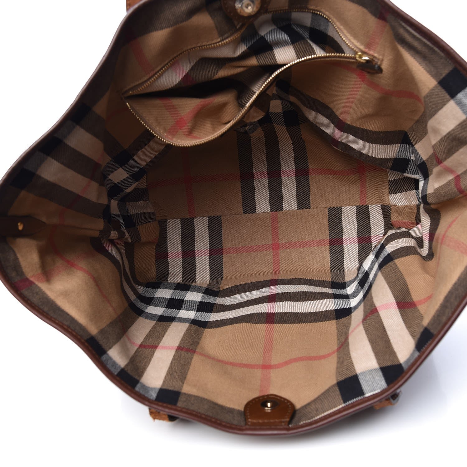 Burberry Calfskin House Check Medium Salisbury Tote Brown 5 of 17