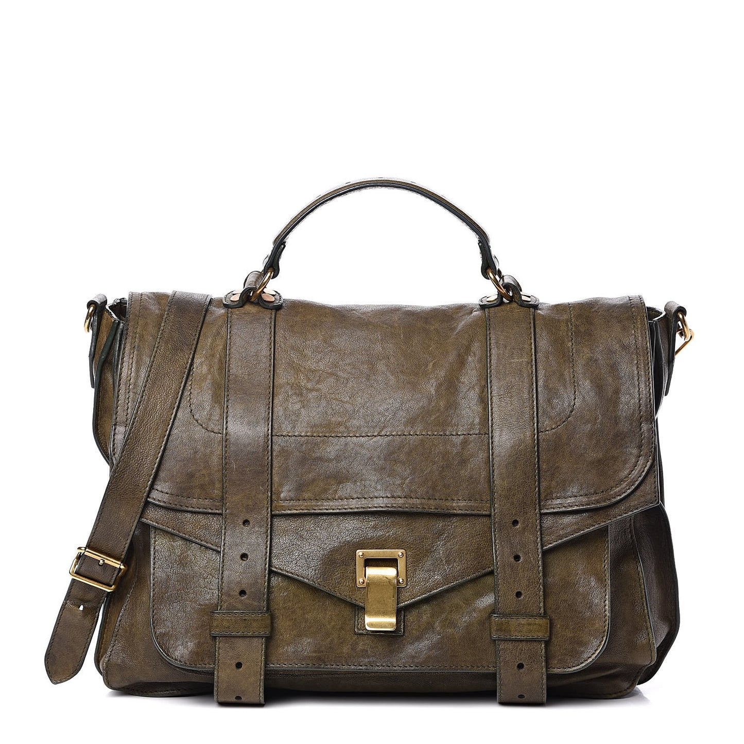 Lambskin Large PS1 Satchel Military