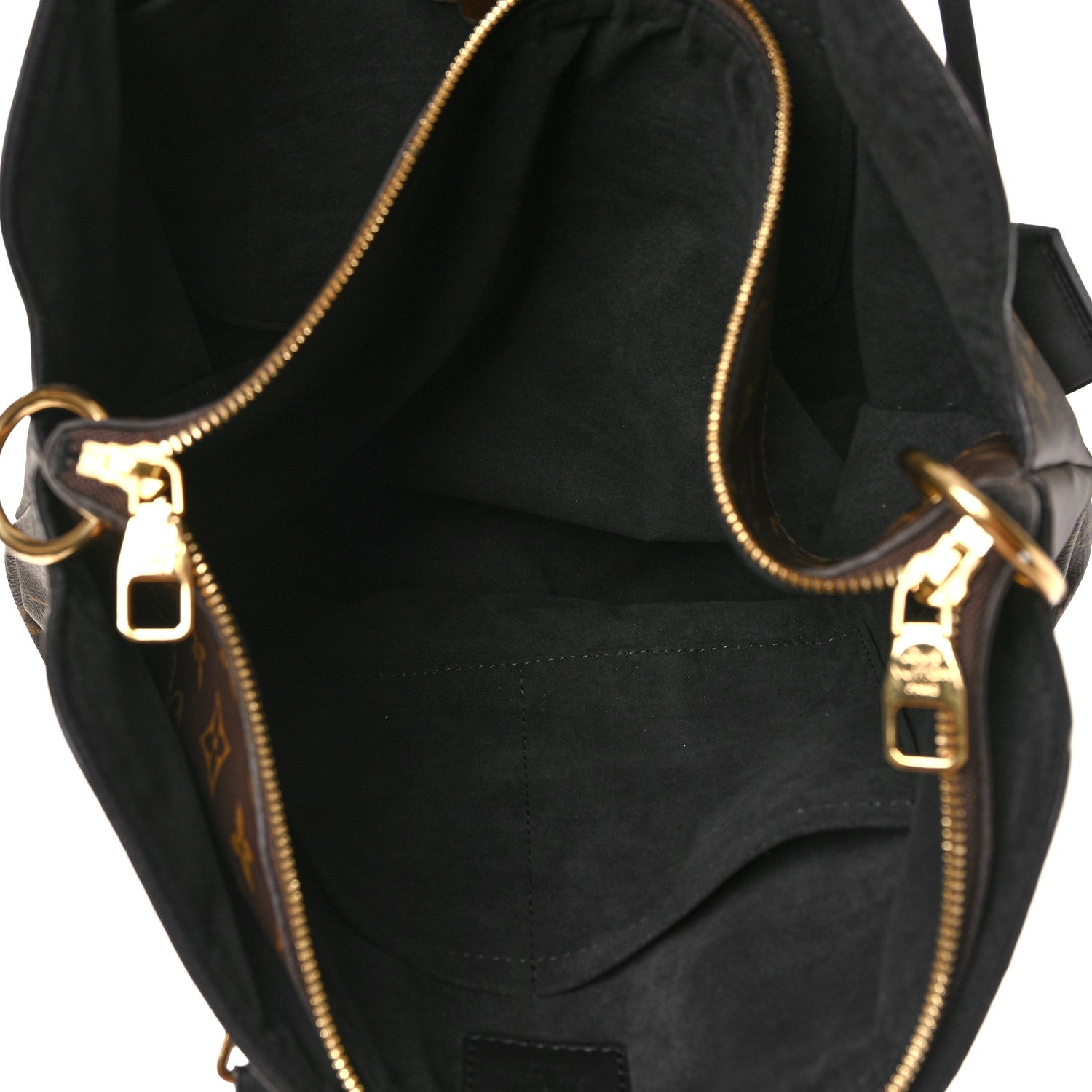 Louis Vuitton Monogram Flower Zipped Tote MM Black 5 of 8