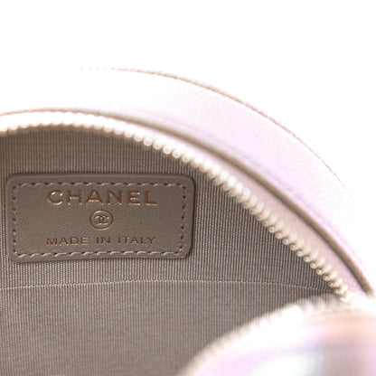 Chanel Iridescent Caviar Quilted Round Clutch With Chain Beige 8 of 11