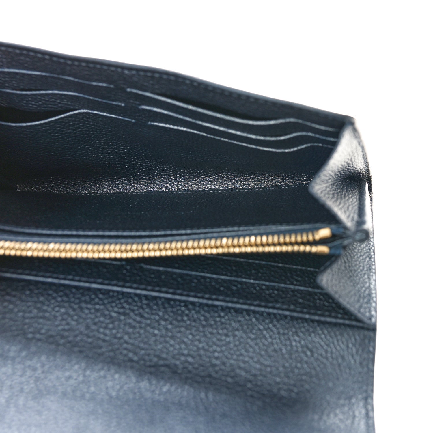 Louis Vuitton Metallic Empreinte Monogram Crystal Flower Sarah Wallet Navy Blue 5 of 8