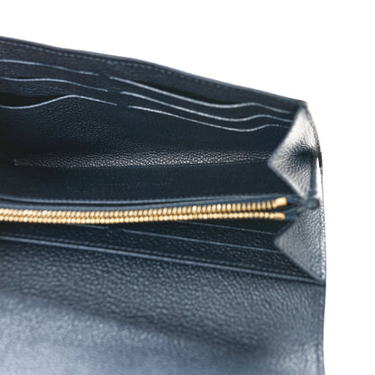 Louis Vuitton Metallic Empreinte Monogram Crystal Flower Sarah Wallet Navy Blue 5 of 8