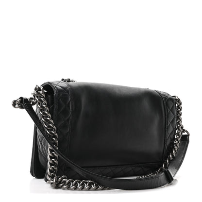 Chanel Calfskin Enchained New Medium Boy Flap Black 3 of 10