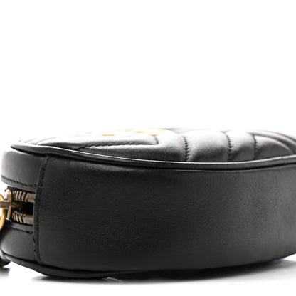 Gucci Calfskin Matelasse GG Marmont Belt Bag 85 34 Black 9 of 14