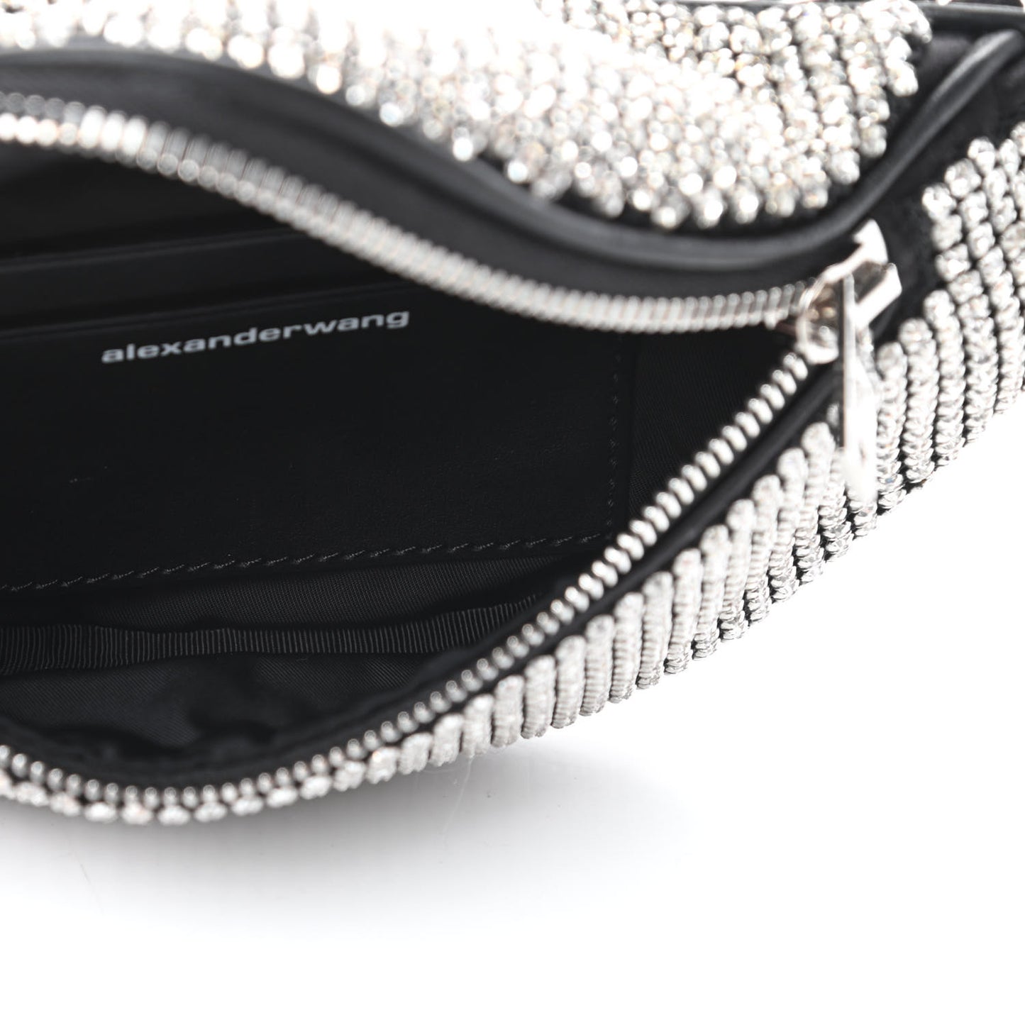 Rhinestone Mesh Mini Attica Belt Bag Black