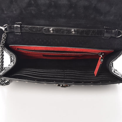 Valentino Garavani Craquele Nappa Rockstud Spike Wallet on Chain Black 7 of 8