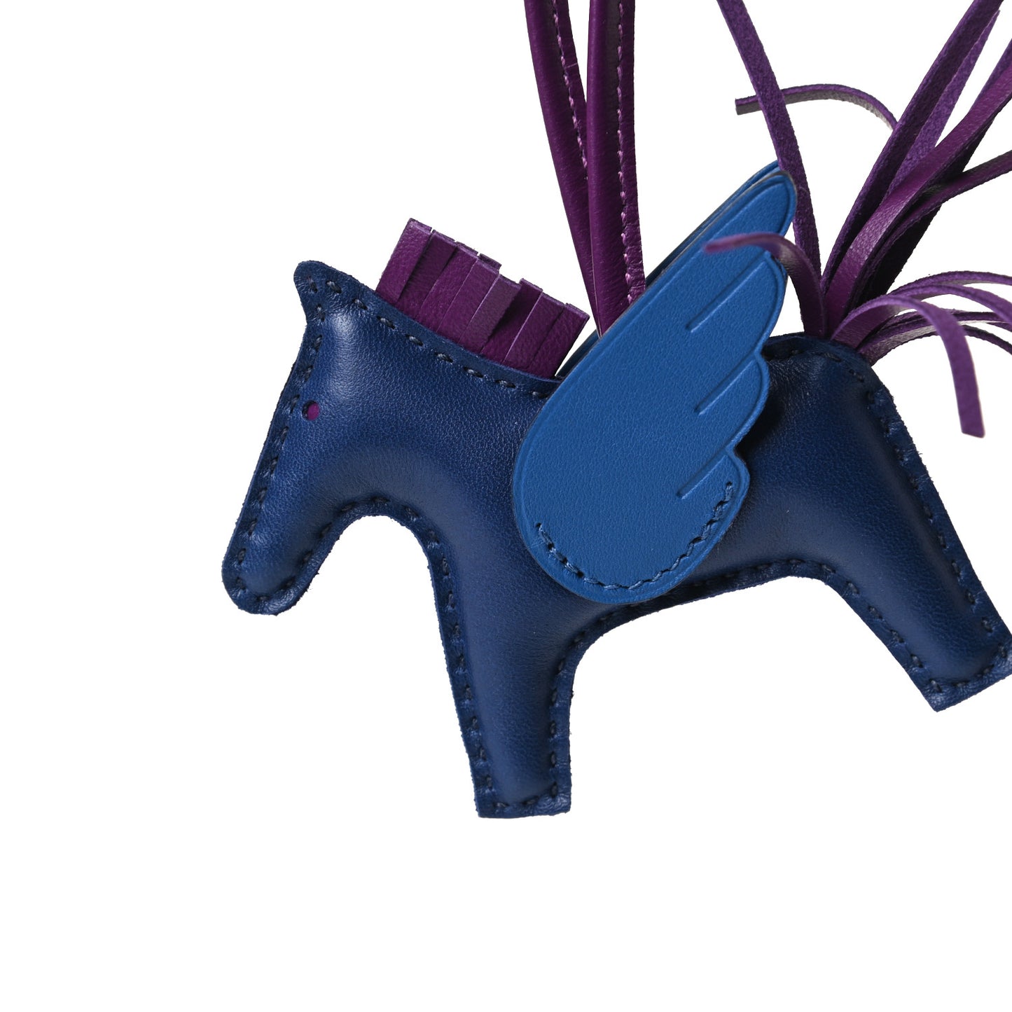 Milo Lambskin Grigri Rodeo Pegase Horse Bag Charm PM Bleu Saphir Violet Bleu France